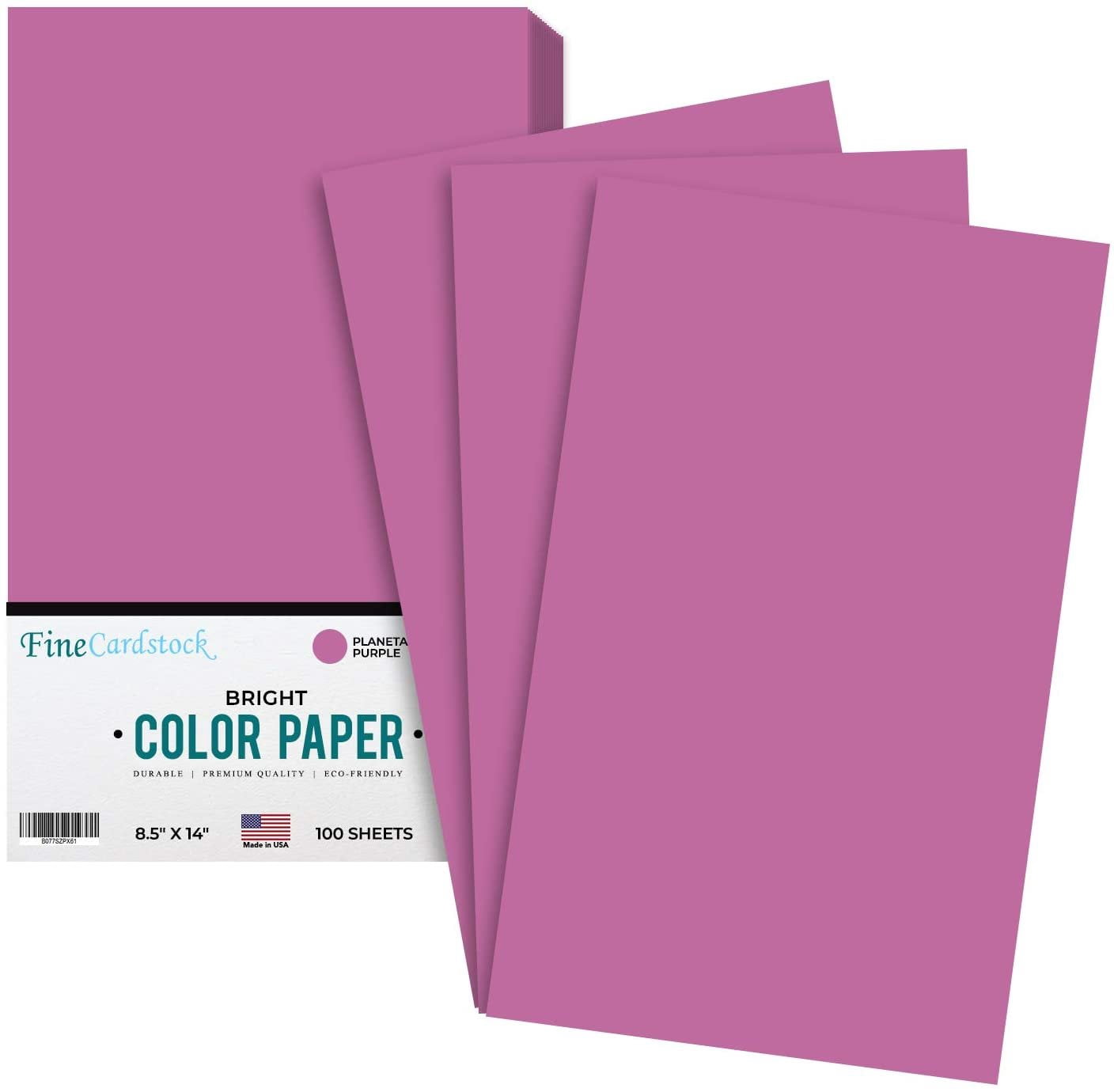 Premium Smooth Color Paper | for School Office & Home Supplies, Holiday Crafting, Arts and Crafts | Acid & Lignin Free | 24lb Paper - 100 Sheets per Pack | Planetary Purple | 8.5 x 14