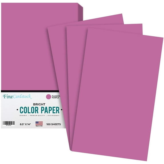 Premium Smooth Color Paper | for School Office & Home Supplies, Holiday Crafting, Arts and Crafts | Acid & Lignin Free | 24lb Paper - 100 Sheets per Pack | Planetary Purple | 8.5 x 14