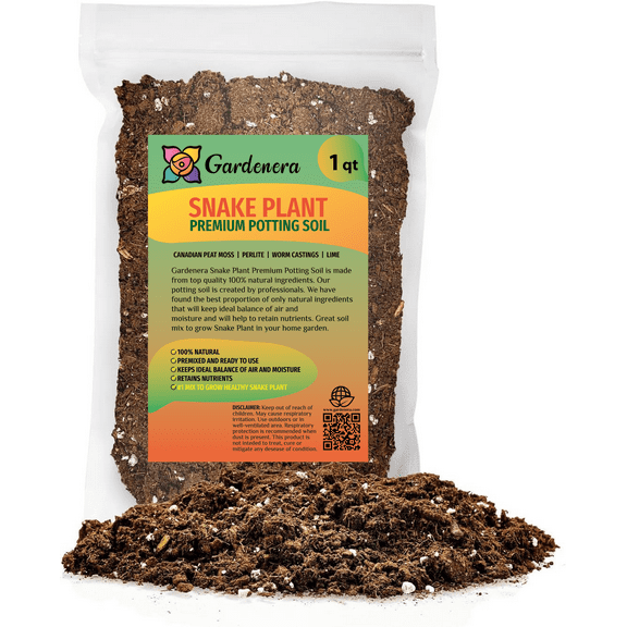 Premium Snake Plant Potting Soil Mix, 1 Quart Bag, Fast-Draining, for Healthy Growth
