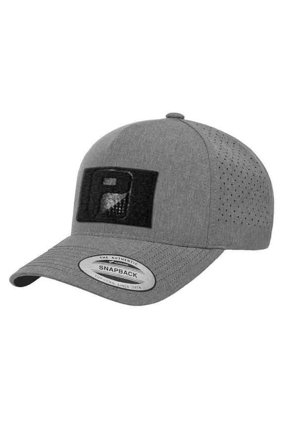 Premium Snapback Hat with Perforation - Curved Bill by Pull Patch White