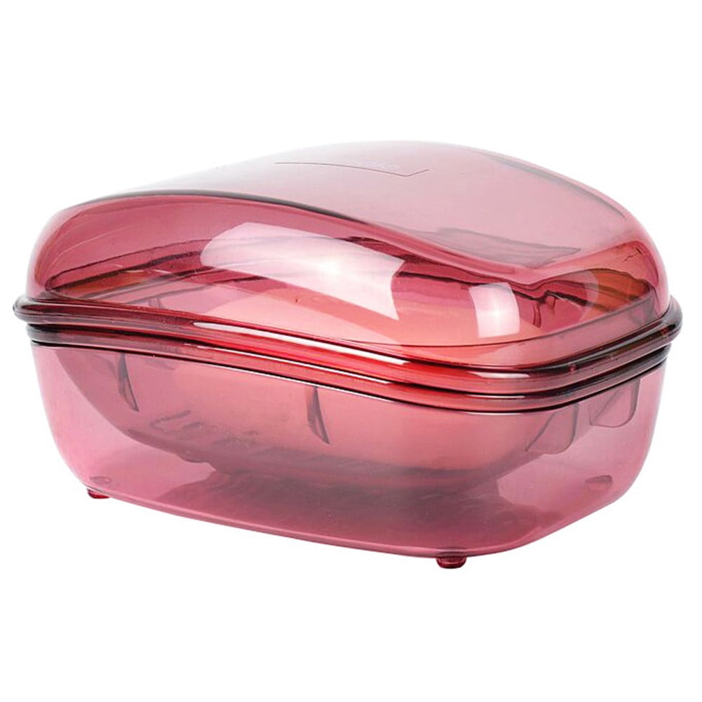 Premium Soap Dish with Lid , Smooth Edges, Quick Drain, Waterproof,