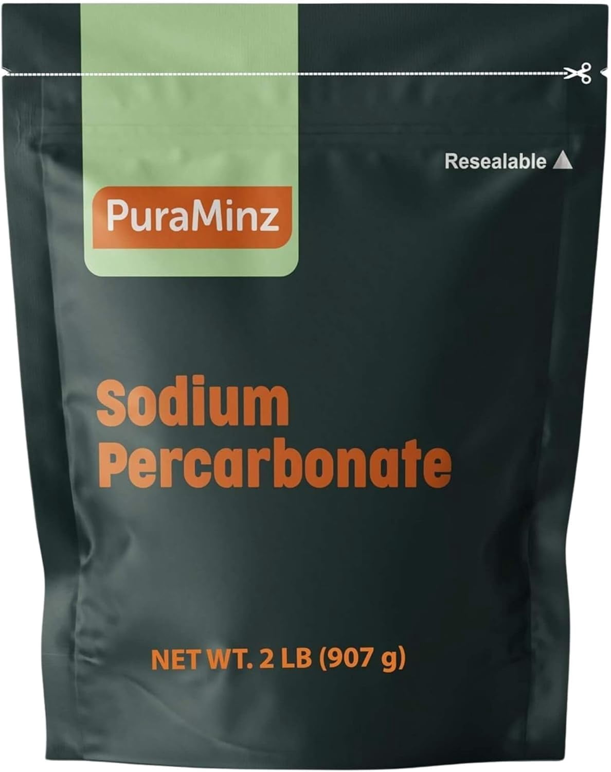 Sodium Percarbonate - 2 Pounds - Pure Oxygen Bleach Powder. Color Safe Stain & Grime Remover, Multi-Use Cleaner for Home & Laundry - Packed in Durable Resealable Packaging
