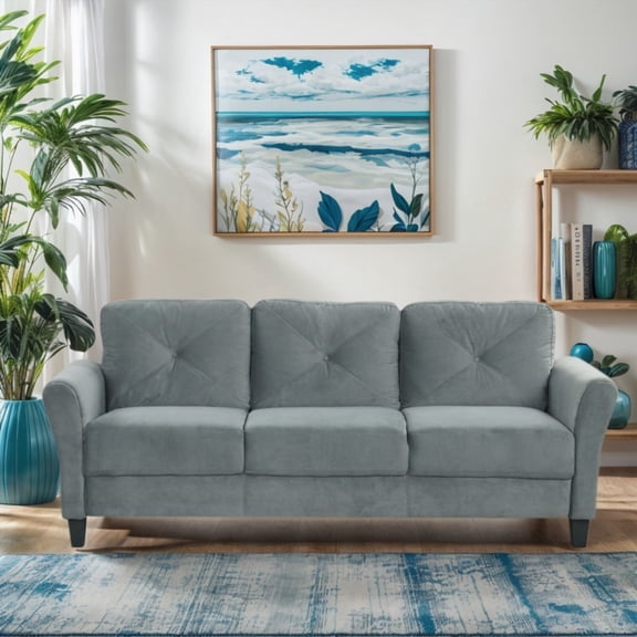 Modern Simple Fabric Sectional Sofa 220cm for Living Room with Easy-Cleaning