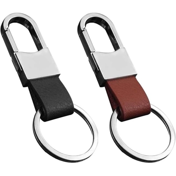 Premium Soft Car Leather Keychain Key Holder, Key Organizer For Men Women(2-PACK)