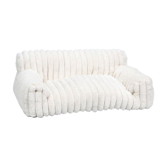 Premium Soft Corduroy Fleece Fuzzy Pet Couch - Supportive & Cozy Chair for Indoor Dogs, Non-Slip Design, Easy Maintenance, Perfect for All Seasons - Available in Sizes S and M