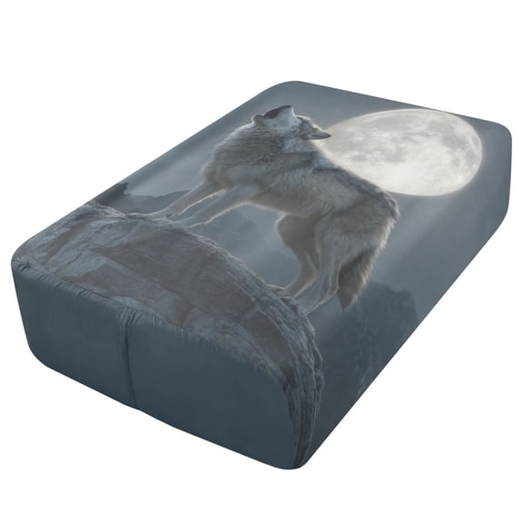 Premium Soft Fitted Sheet for Blow Up Bed Mattress Sheets with Zipper for Camping Office Bedroom, Attractive Night Scene Patterns Print