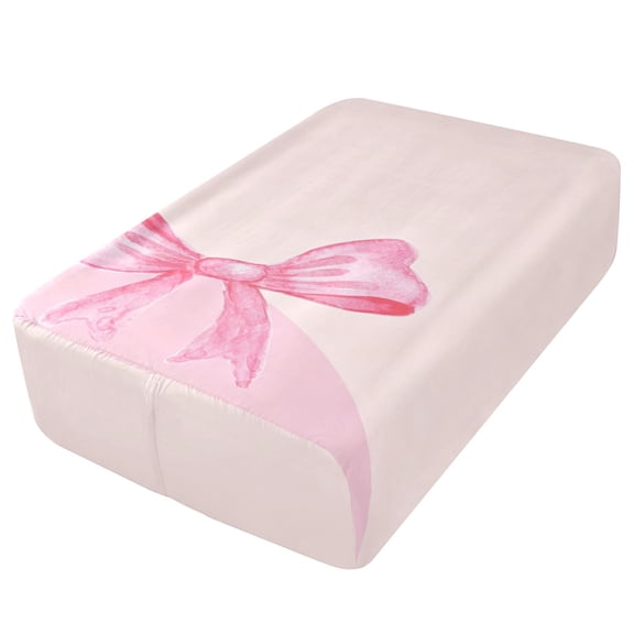 Premium Soft Fitted Sheet for Blow Up Bed Mattress Sheets with Zipper for Camping Office Bedroom, Pinkbow Print