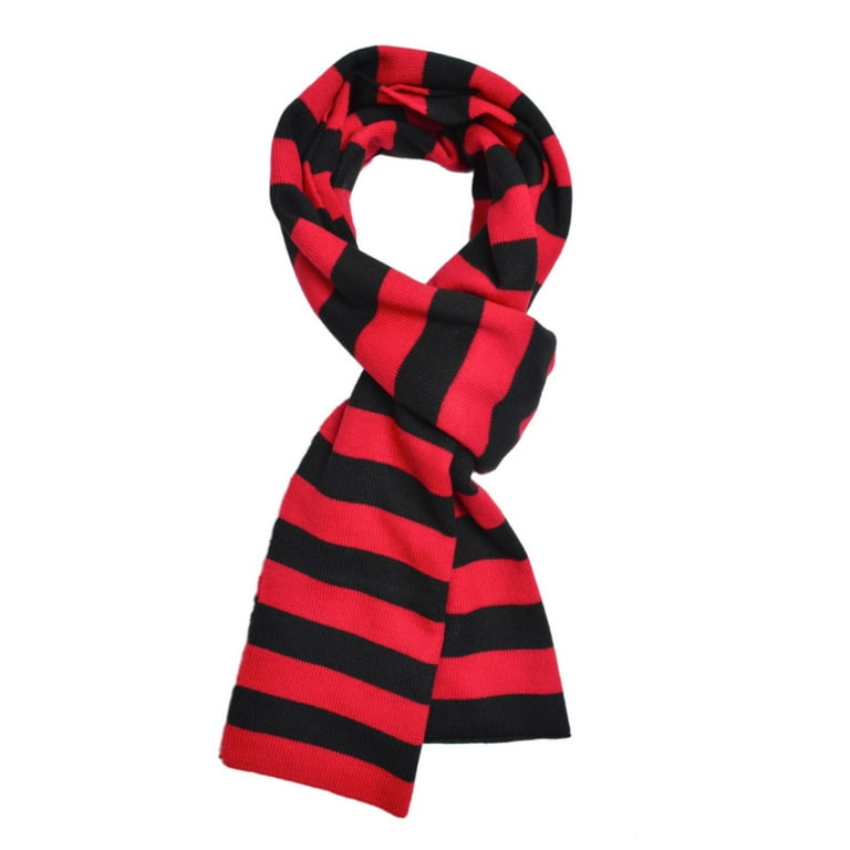Red and black striped scarf deals