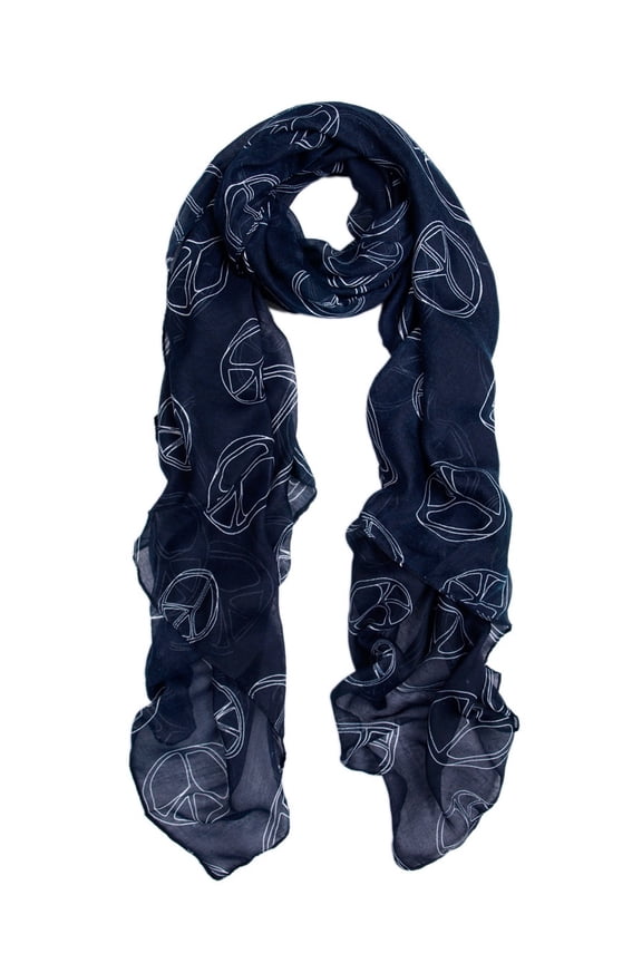 Premium Soft Large Peace Sign Design Scarf Wrap