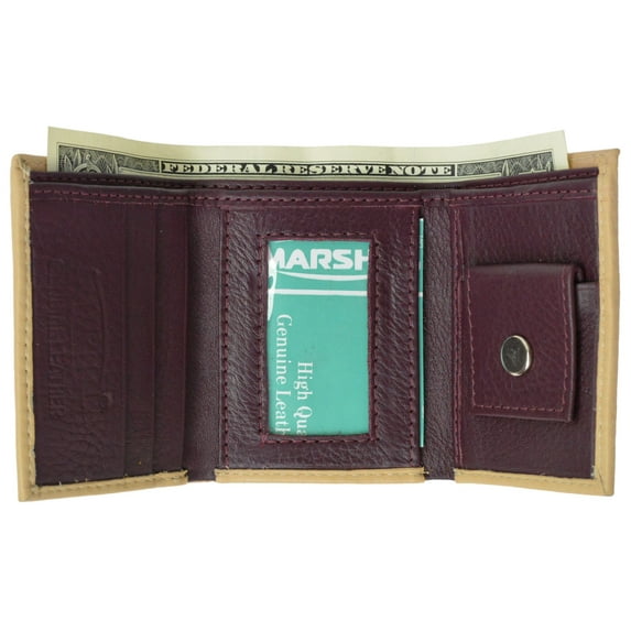 Premium Soft Leather Childrens Trifold Wallet Kids Bicolor Wallet Gift P 825