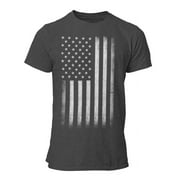 Premium Soft Ringspun USA Flag Retro Lightweight T-Shirt Dark Heather, XL