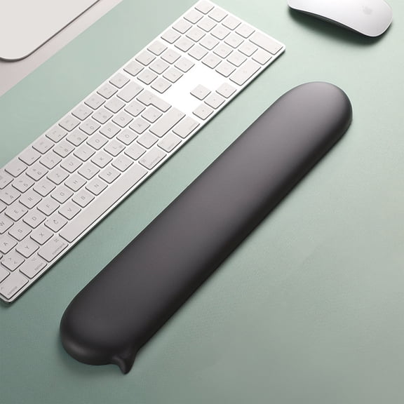 Premium Soft Rubber Ergonomic Keyboard Wrist Support Pad With Palm Cushion For Typing Comfort Office Gaming Workstation, Solid Color Durable Non-Slip Silicone Wrist Rest Wide 40cm Length