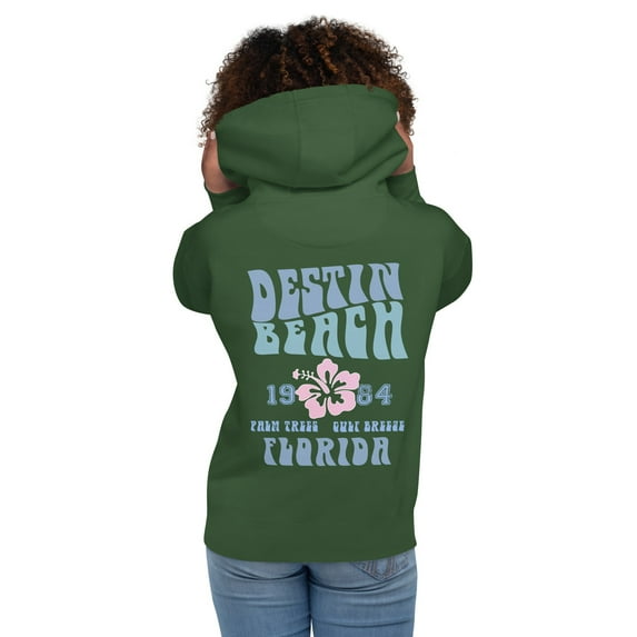 Premium Soft Style Destin Florida Retro Vintage VSCO Aesthetic Hoodie Unisex Hibiscus