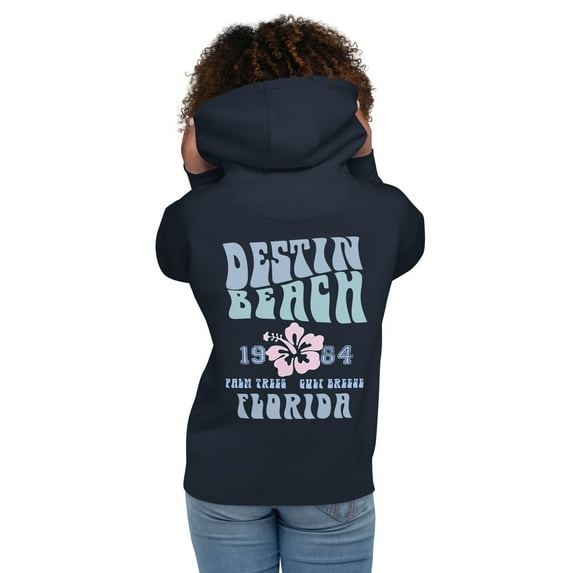 Premium Soft Style Destin Florida Retro Vintage VSCO Aesthetic Hoodie Unisex Hibiscus