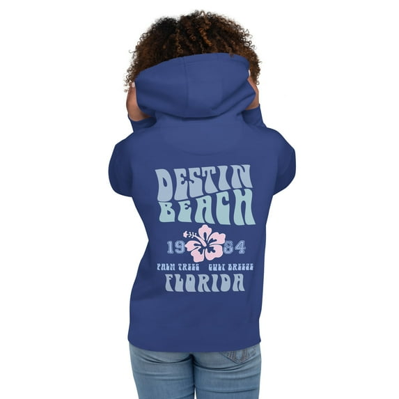 Premium Soft Style Destin Florida Retro Vintage VSCO Aesthetic Hoodie Unisex Hibiscus