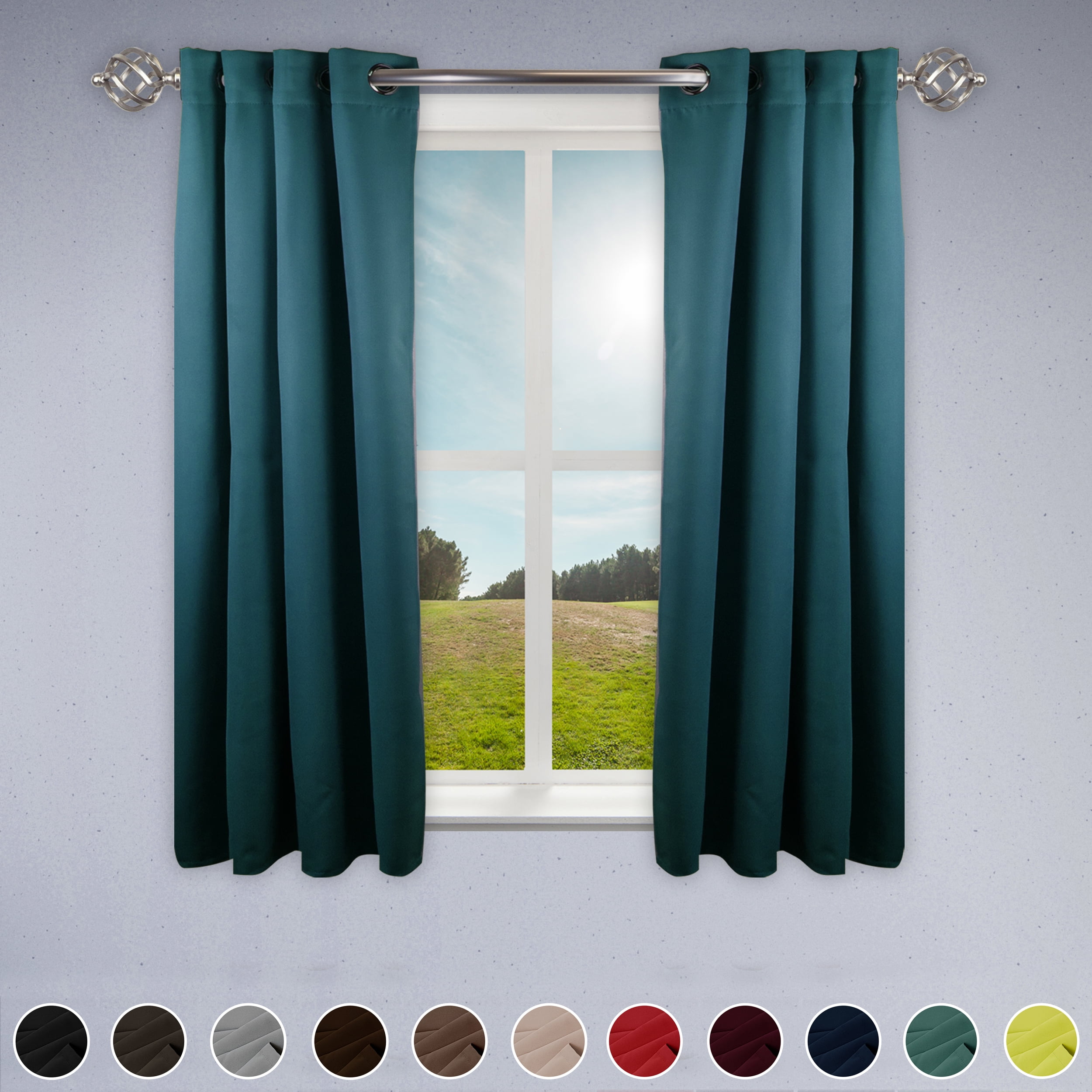 Premium Soft Touch Curtain Panel - 52" x 63" 1 Panel - Turquoise