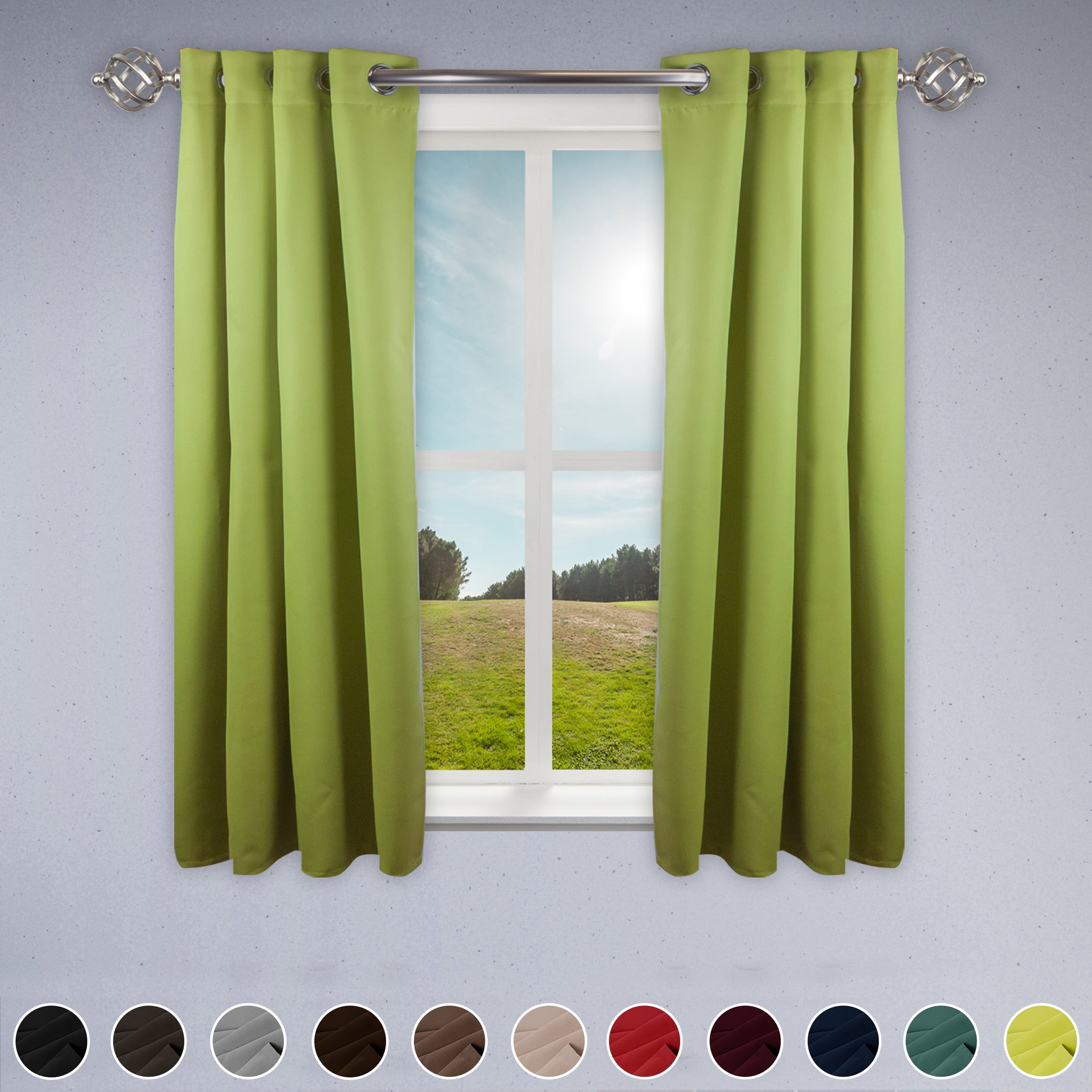 Premium Soft Touch Curtain Panel - 52" x 96" 1 Panel - Green