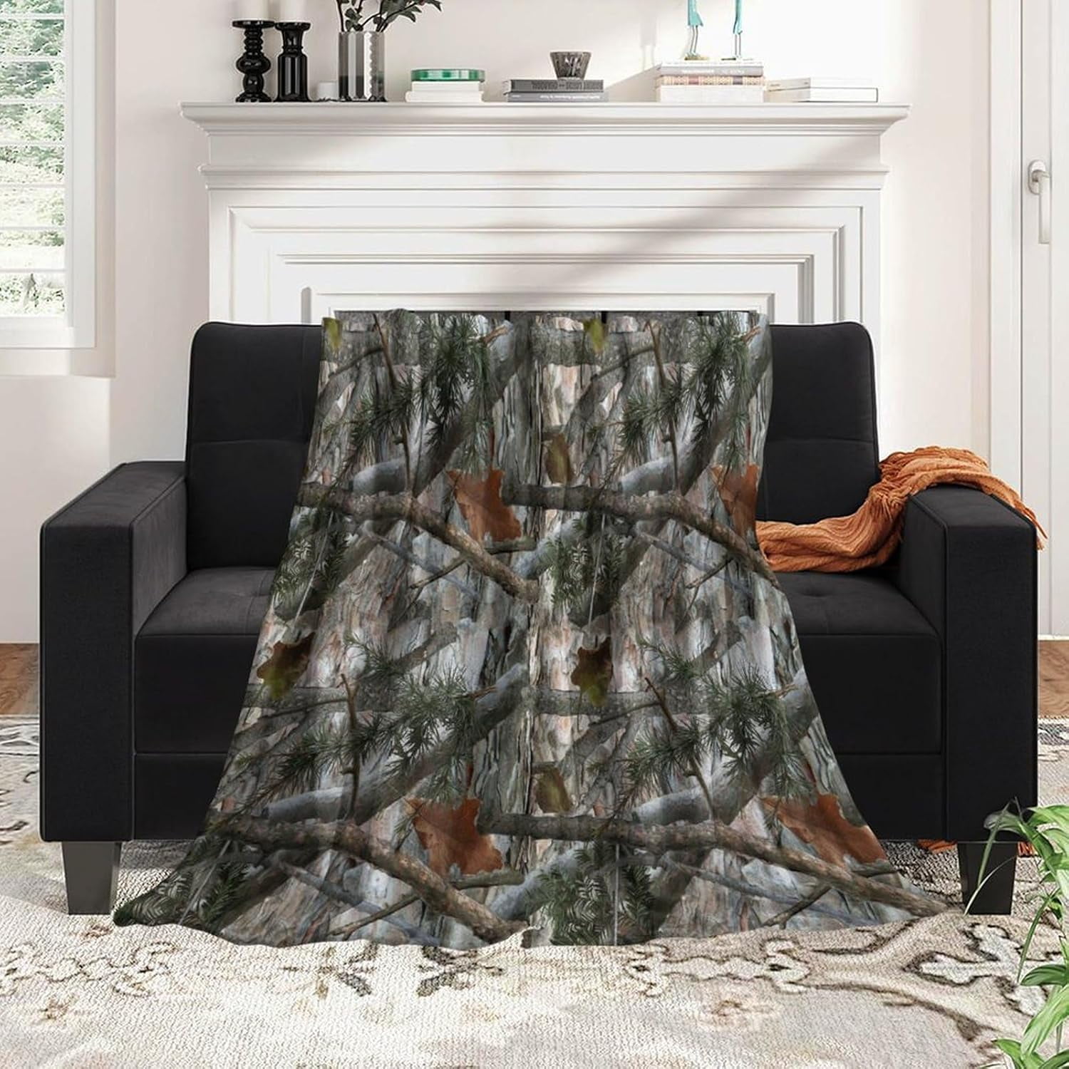 Premium Soft Travel for Hunting Camo Trees Branches Military Camoufla