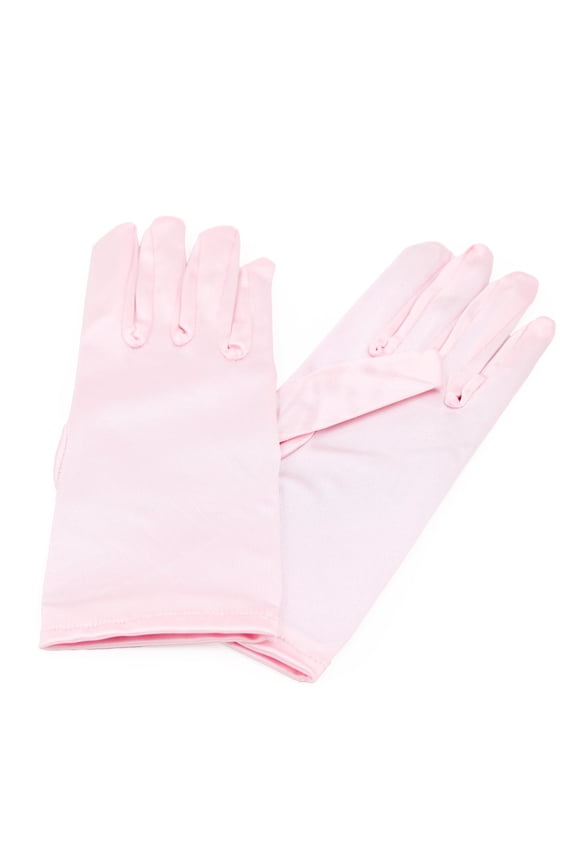 Premium Solid Color Wrist Length Short Satin Wedding Party Prom Bridal Gloves