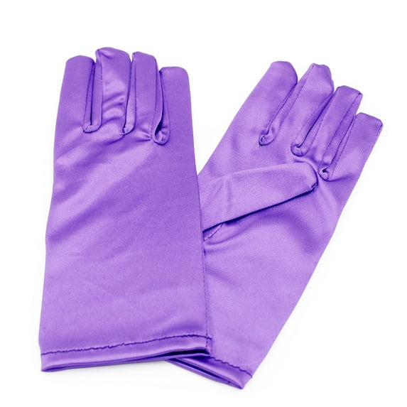 Premium Solid Color Wrist Length Short Satin Wedding Party Prom Bridal Gloves