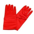 thumbnail image 1 of Premium Solid Color Wrist Length Short Satin Wedding Party Prom Bridal Gloves, 1 of 2