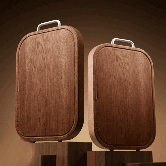 Premium Solid Ebony Wood Cutting Board for Kitchen - 14.5"x9.5"x1" Double Sided Butcher Block, Thick Chopping Board with Juice Groove & Non-Slip Feet, Food Grade Serving Board for Meat Veggie