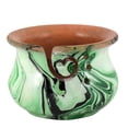 thumbnail image 1 of Premium Solid Hardwood Wooden Pot Portable Yarn Bowl Holder for Knitting Crochet Gift Set | Hind Handicrafts (6" x 6" x 4", Green Waves), 1 of 3