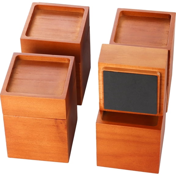 Premium Solid Pine Wood Bed Furniture Risers 2, 4 or 5.7 Inch Heavy-Duty Elevation for Beds, Sofas, and More | 2000 Lbs Capacity | Floor Protection (Stackable Heights: 2", 4", 5.7")