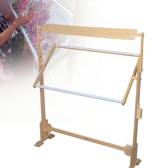 Premium Solid Wood Needlework Table with Adjustable Embroidery Frame, Toolbox Storage, Perfect for Home Use and Craft Projects