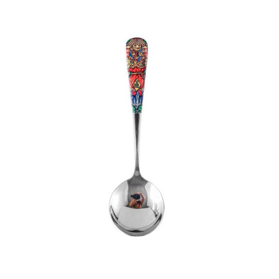 Premium Soup Spoons Soup Spoon for Spring Festival Traditional Style 304 Stainless Steel Fashion Large and Heavy Round Spoons Handle Round Spoons, Suit for any Dinner, Families, Cafe