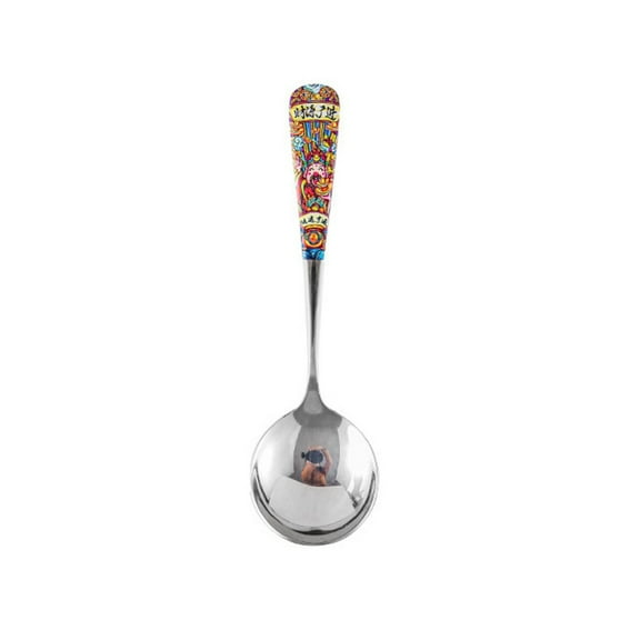 Premium Soup Spoons Soup Spoon for Spring Festival Traditional Style 304 Stainless Steel Fashion Large and Heavy Round Spoons Handle Round Spoons, Suit for any Dinner, Families, Cafe