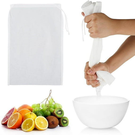 Premium Soy Milk Filter Bag, Reusable Fine Mesh Strainer, Nut Milk Brewing Bag, Cold Brew Coffee Filter, Multi-Purpose Kitchen Tool for DIY Recipes