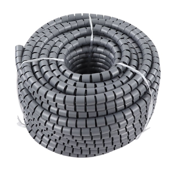 Premium Spiral Cable Wrap Flexible Wire Winding Tube Sleeve Protector Cord Sheath for Appliances TV PC Office 0.87 inches / 22 mm DIA 164.04 feet / 50 m Gray