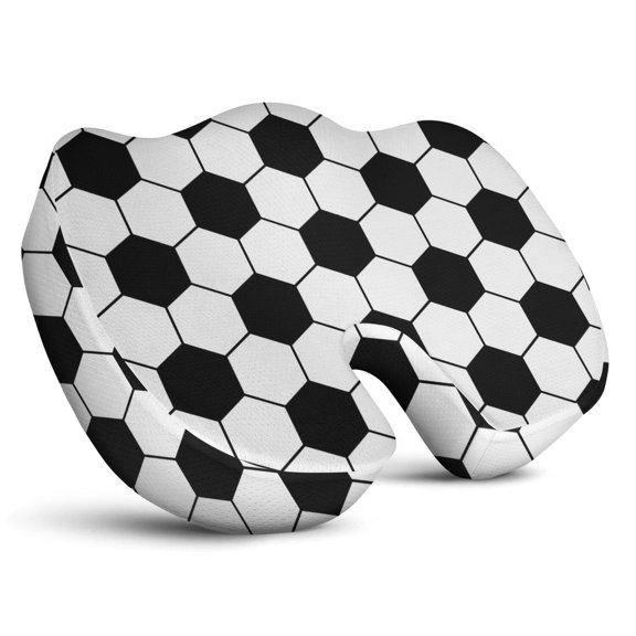 Premium Sports Pattern Memory Foam Seat Cushion Ergonomic Chair Pad for Office Chair, Car, Airplane & Bleachers Sciatica, Tailbone Hip & Back Pain Relief - Chair Cushion for Long Office Workers.