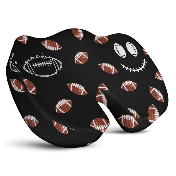 Premium Sports Pattern Memory Foam Seat Cushion Ergonomic Chair Pad for Office Chair, Car, Airplane & Bleachers Sciatica, Tailbone Hip & Back Pain Relief - Chair Cushion for Long Office Workers.