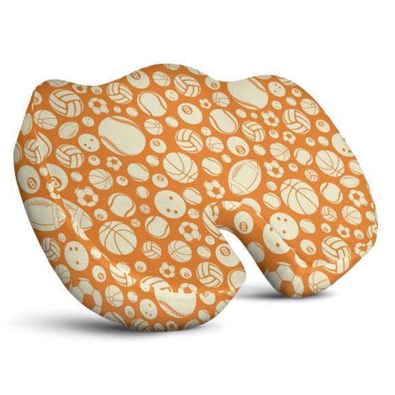 Premium Sports Pattern Memory Foam Seat Cushion Ergonomic Chair Pad for Office Chair, Car, Airplane & Bleachers Sciatica, Tailbone Hip & Back Pain Relief - Chair Cushion for Long Office Workers.