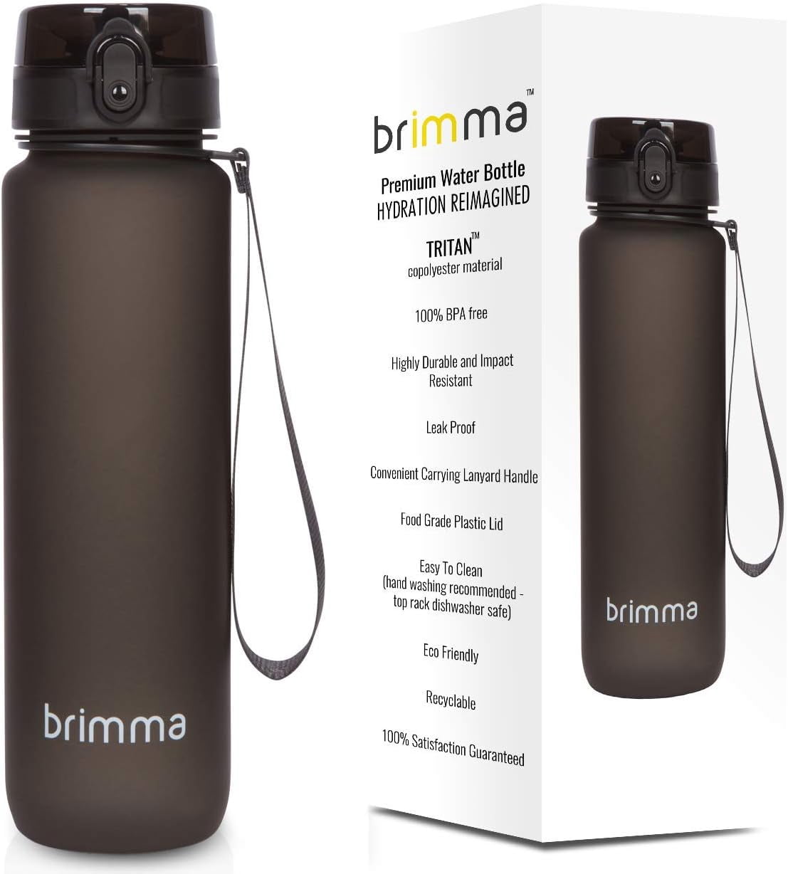 Premium Sports Water Bottle with Leak Proof Flip Top Lid - Eco Friendly ...
