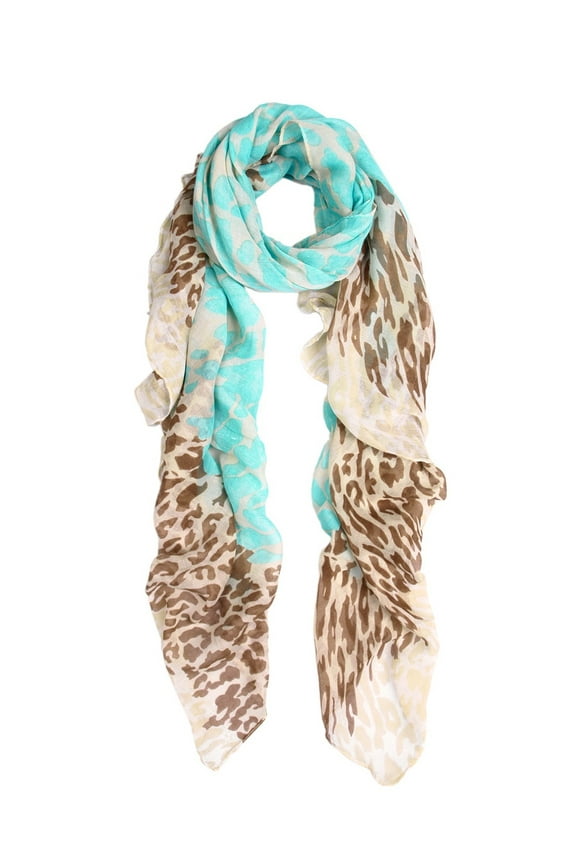 Premium Spot Leopard Multi Tone Animal Print Scarf