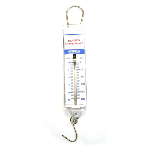 Premium Spring Balance, 0-2000g / 0-20N - High Resolution, Dual Transparent Scale, Newtons & Grams - Zero Calibration Capability - Acrylic Body, Superior Quality & Finish - Eisco Labs