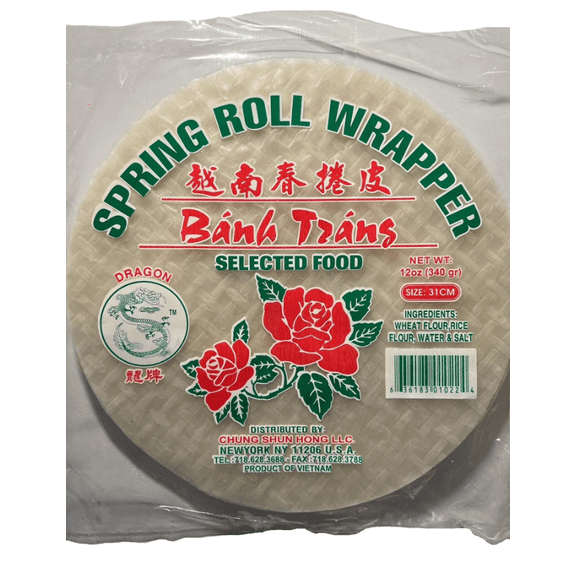 Premium Spring Roll Wrapper 12oz, (Round 31cm Spring Roll Wrappers)