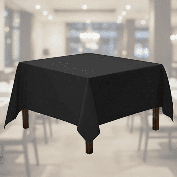 Premium Square Tablecloth 52x52 Inches, Heavy Duty Washable Fabric for Small Square or Round Tables, Ideal for Buffet, Holiday Party, Dinner, Wedding & Baby Shower Decor