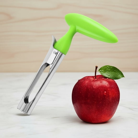 Premium Stainless Steel Apple Corer - Easy Use & Dishwasher Safe, Multi-Fruit Core Remover with Ergonomic Handle for Apples, Pears, Tomatoes & Cupcakes | Durable Kitchen Tool (Green)