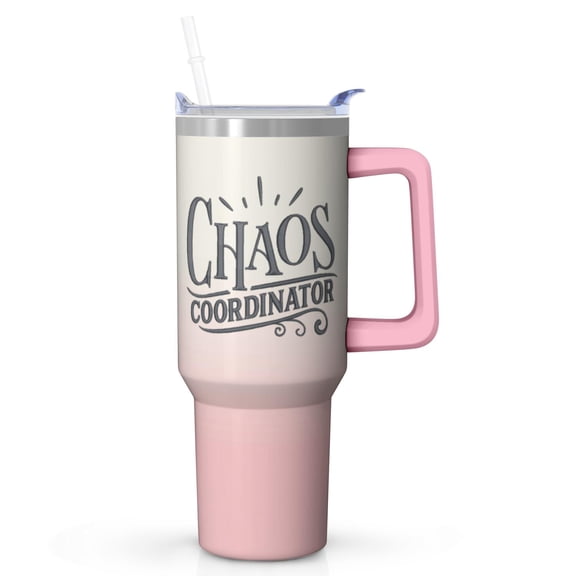 Premium Stainless Steel Chaos Coordinator Gift - 40 Ounce Insulated Tumbler with Handle & Straw, Funny Coffee Mug for Boss, Coworker, Teacher, Nurse, Mom, Best Friend