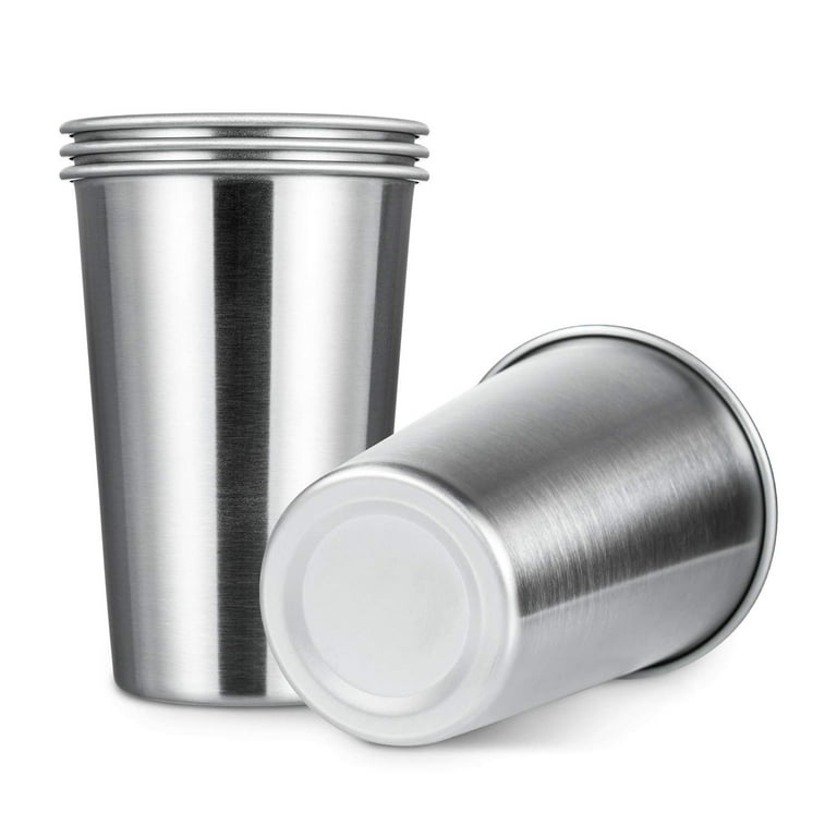 1 Premium Stainless Steel Cups 16oz Pint Cup Tumbler (4 Pack) By