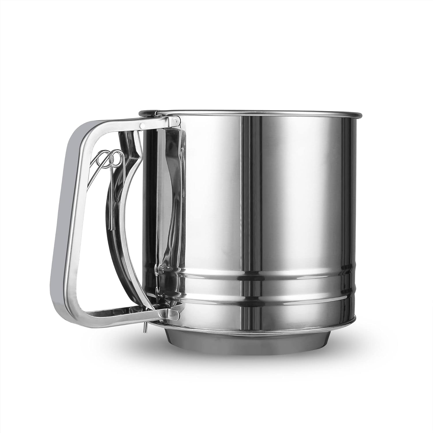 Premium Stainless Steel Flour Sifter 5 Cup Capacity Ergonomic Hand