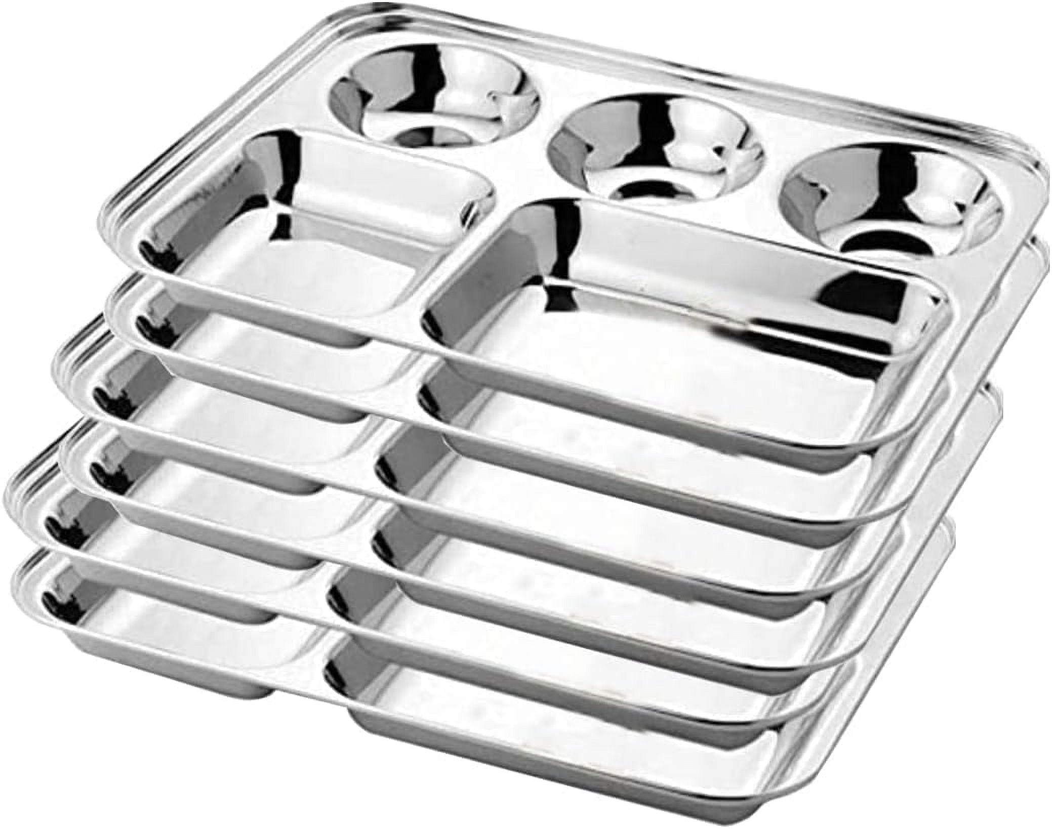 Premium Stainless Steel Luxurious 5 In 1 Three Compartment Divided
