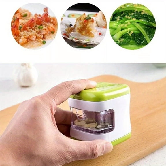 Premium Stainless Steel Manual Garlic Chopper & Press - Eco-Friendly Kitchen Tool for Effortless Garlic Chopping