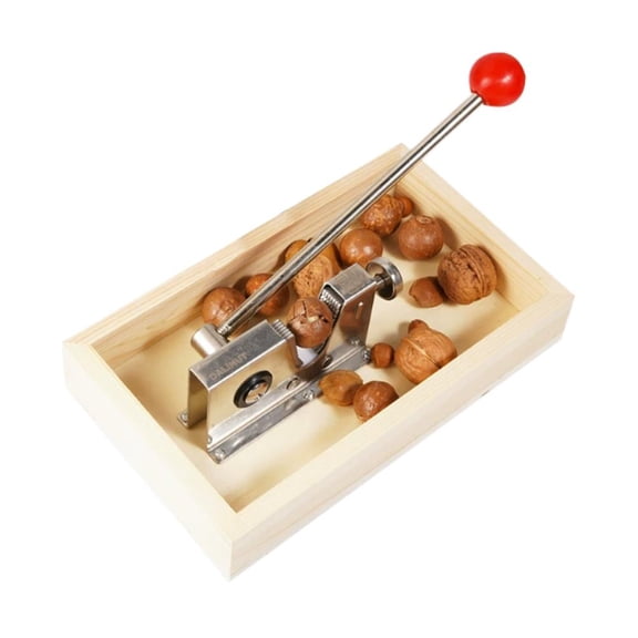 Premium Stainless Steel Nutcracker With Dual-Bearing Mechanism For Effortless Cracking Of Macadamia Walnuts Pecans Adjustable Anti-Slip Clamping Teeth Detachable Handle And Collecting Tray