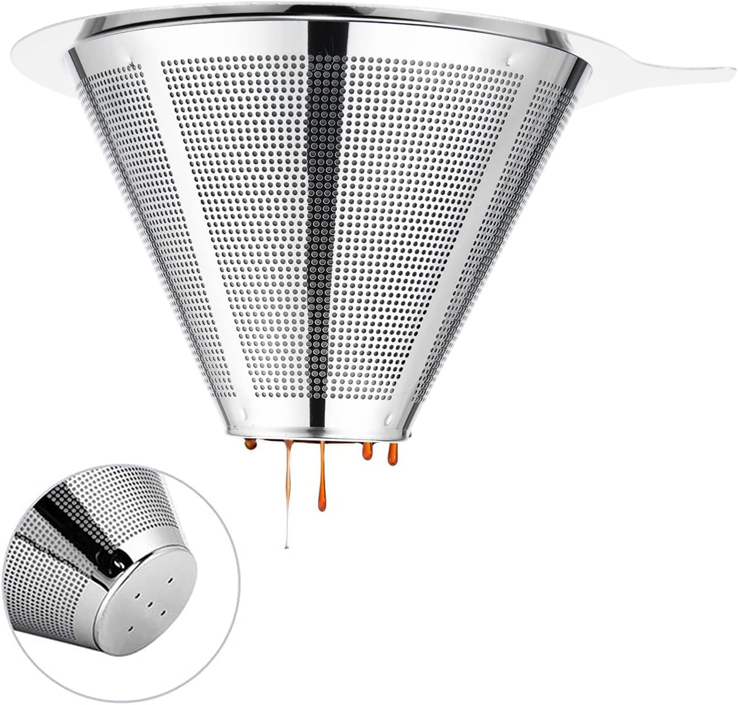 Premium Stainless Steel Pour Over Coffee Dripper Reusable Filter for Rich, Flavorful Coffee