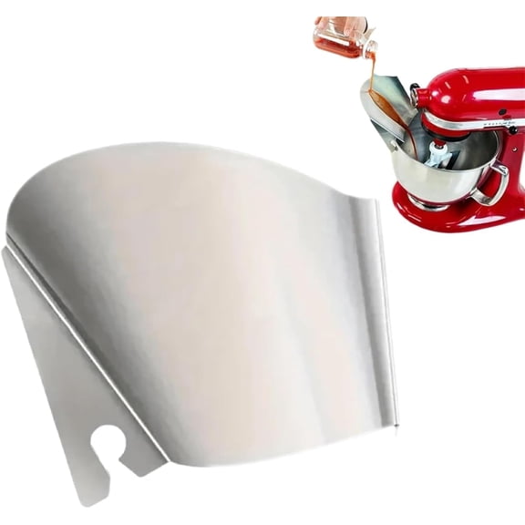 Premium Stainless Steel Pouring Shield for Tilt-Head Stand Mixer, Spill Guard Bowl Attachment, Flour & Batter Splash Protector, Easy Pour Baking Accessory for Kitchen Mixing Bowls